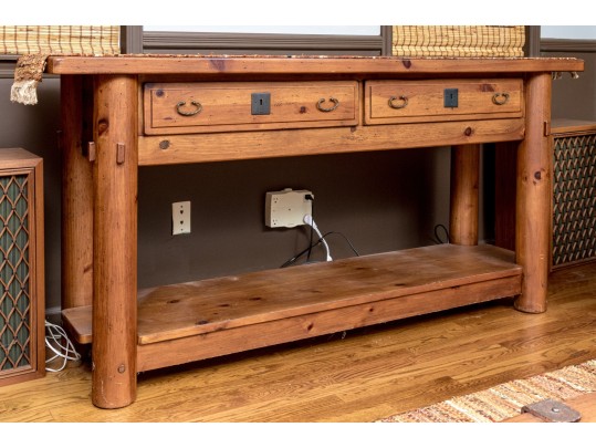 Lane Furniture Pine Two Tiered Console Table