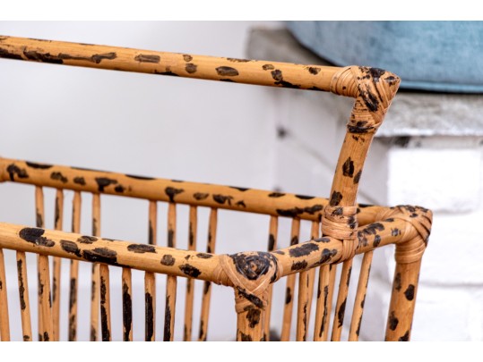 Fabulous Chinoisserie Painted Bamboo Basket