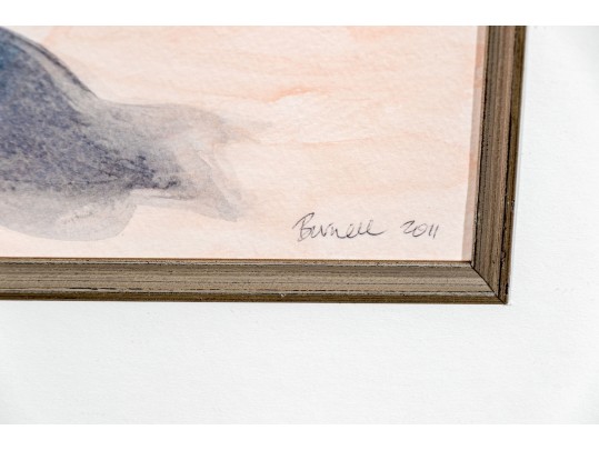 Set Of Six Burnell Signed Watercolor Paintings Of Vegetables, 2011