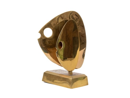Decorative Brass Abstract Fish Head Sculpture