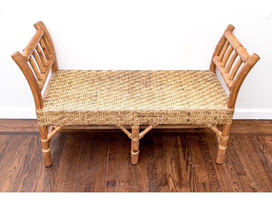 Awesome Faux Bamboo And Rattan Bench