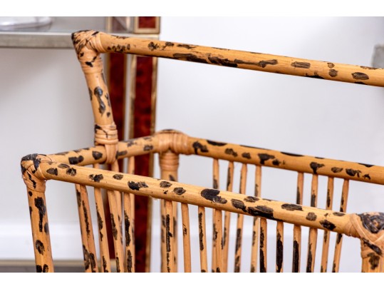 Fabulous Chinoisserie Painted Bamboo Basket