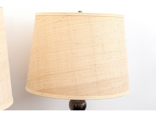 Pair Of Jamie Young Bobbin Turned Floor Lamps