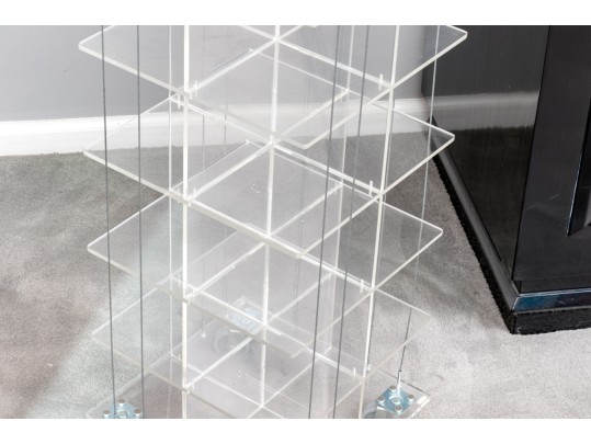 Stylish Lucite Rolling Storage Etagere