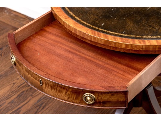 Henredon Leather Top Drum Table