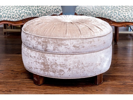 Attrib. Mitchell Gold + Bob Williams Upholstered Poof Ottoman