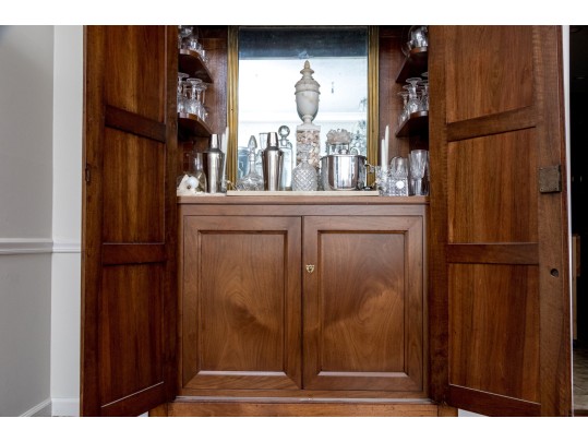 Antique Cherry Armoire Converted To Bar Cabinet From Dove Coat