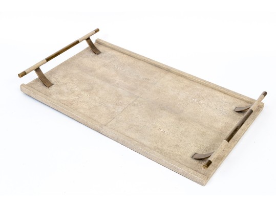 R & Y Augousti Paris Faux Shagreen Serving Tray