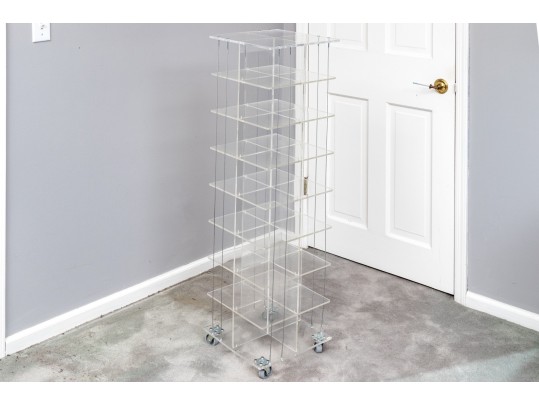 Stylish Lucite Rolling Storage Etagere