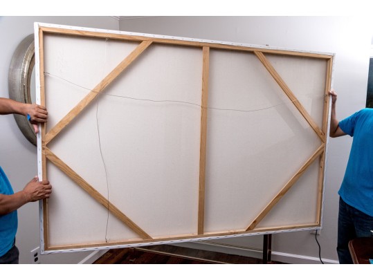 Signed Abstract Painting On Canvas, 2011, 6' X 4'