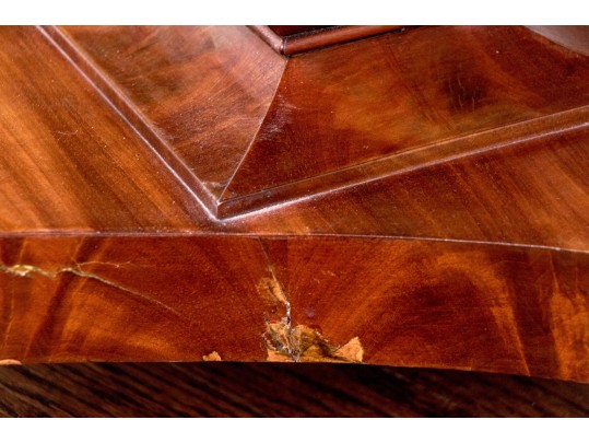 Stunning Mahogany Pedestal Flip Top Atrium Table