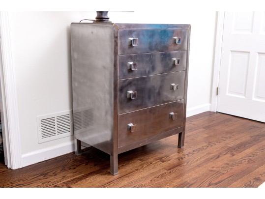 Vintage Simons Furniture Art Deco Aluminum Clad Chest, Ca. 1940's