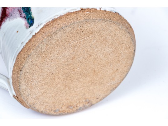 Studio Pottery Pitcher, Vases, And Underplate