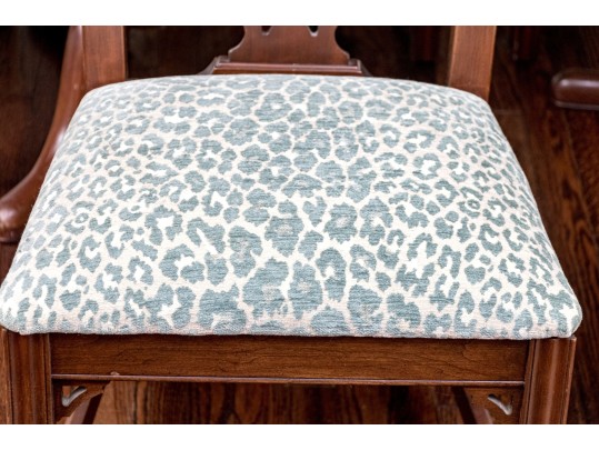 Double Pedestal Extension Dining Table With Eight Chippendale Style Chairs