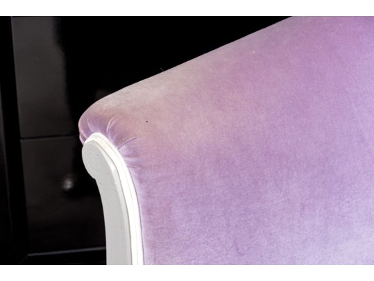 Fashionable Pair Of Custom Upholstered Barrel Back Armchairs