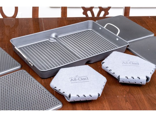 Two-Well Grill Pan With Assorted Accessories