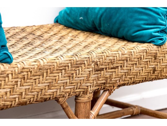 Awesome Faux Bamboo And Rattan Bench