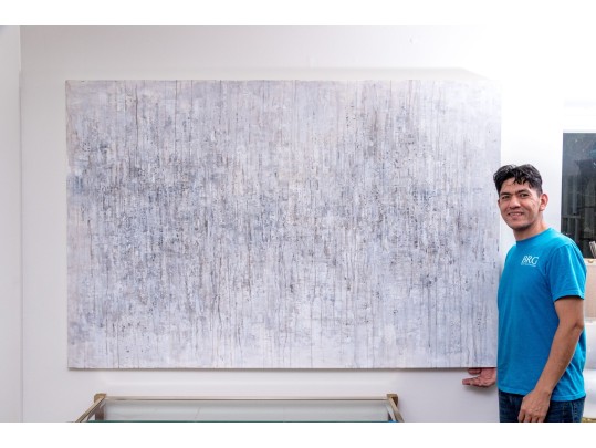 Signed Abstract Painting On Canvas, 2011, 6' X 4'