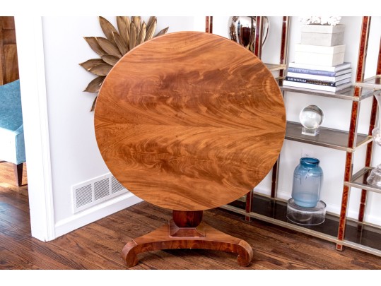 Stunning Mahogany Pedestal Flip Top Atrium Table