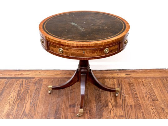 Henredon Leather Top Drum Table