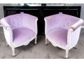 Fashionable Pair Of Custom Upholstered Barrel Back Armchairs