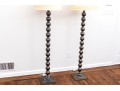 Pair Of Jamie Young Bobbin Turned Floor Lamps