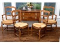 Set Of Four French Country Ladder Back Chairs