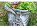 Whimsical Pair Of Cast Stone Boot Form Planters