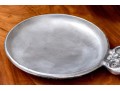 Don Drumm Pewter Or Aluminum Lidded Box And Serving Plate With Handle