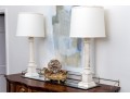 Pair Of Neoclassical Carved Alabaster Table Lamps