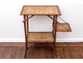 Fabulous Woven Rattan Side Table With Shelf