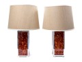 Pair Of Chrome And Faux Shell Table Lamps