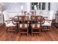 Double Pedestal Extension Dining Table With Eight Chippendale Style Chairs