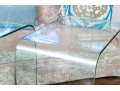 Chic Pair Of Glass Waterfall Tables
