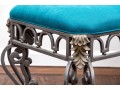 Upholstered Neoclassical Iron Bench
