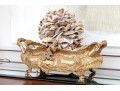 French Rococo Style Brass Jardiniere With Decorative Topiary
