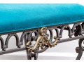 Upholstered Neoclassical Iron Bench
