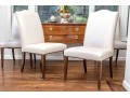 Set Of Four Faux Shagreen Upholstered Camel Back Dining Chairs