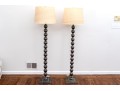 Pair Of Jamie Young Bobbin Turned Floor Lamps