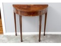 Mahogany And Satinwood Demilune Console