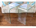 Chic Pair Of Glass Waterfall Tables