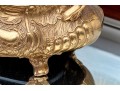 French Rococo Style Brass Jardiniere With Decorative Topiary