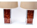 Pair Of Chrome And Faux Shell Table Lamps