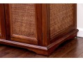 Fabulous Wood And Rattan Woven Cabinet