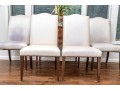 Set Of Four Faux Shagreen Upholstered Camel Back Dining Chairs