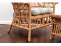 Fabulous Wicker Fanback Armchair With Ottoman