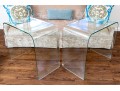 Chic Pair Of Glass Waterfall Tables