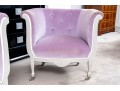Fashionable Pair Of Custom Upholstered Barrel Back Armchairs