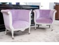 Fashionable Pair Of Custom Upholstered Barrel Back Armchairs