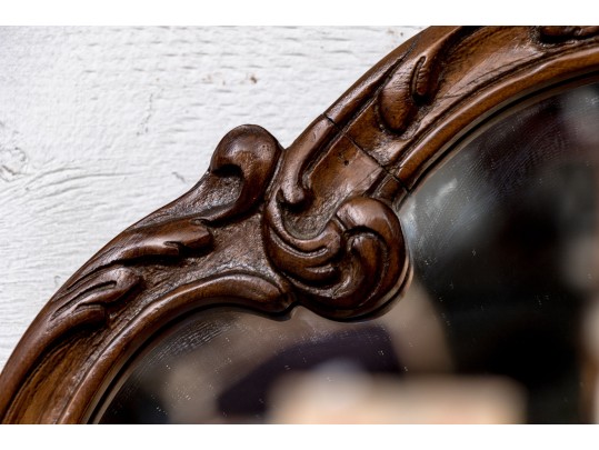 Pair Of Vintage French Style Carved Wood Mirorrs